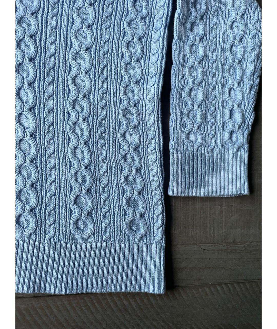 RALPH LAUREN Голубой хлопковый джемпер / свитер, фото 3