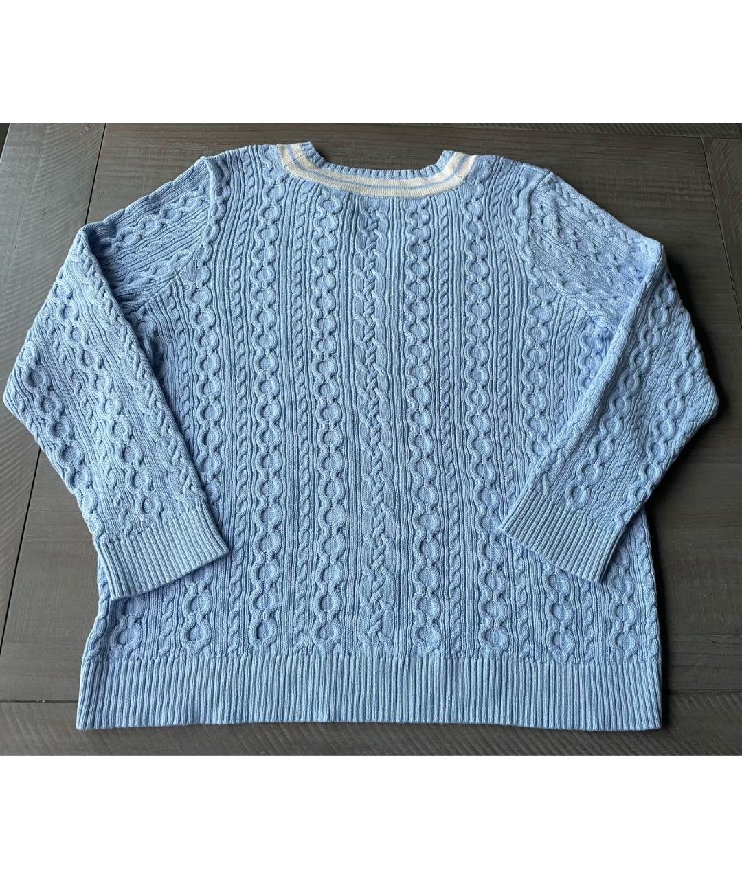 RALPH LAUREN Голубой хлопковый джемпер / свитер, фото 7
