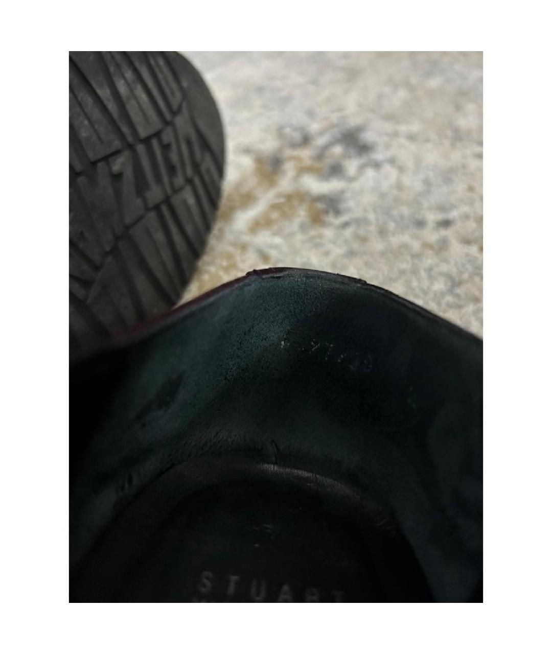 STUART WEITZMAN Бордовые кожаные туфли, фото 2