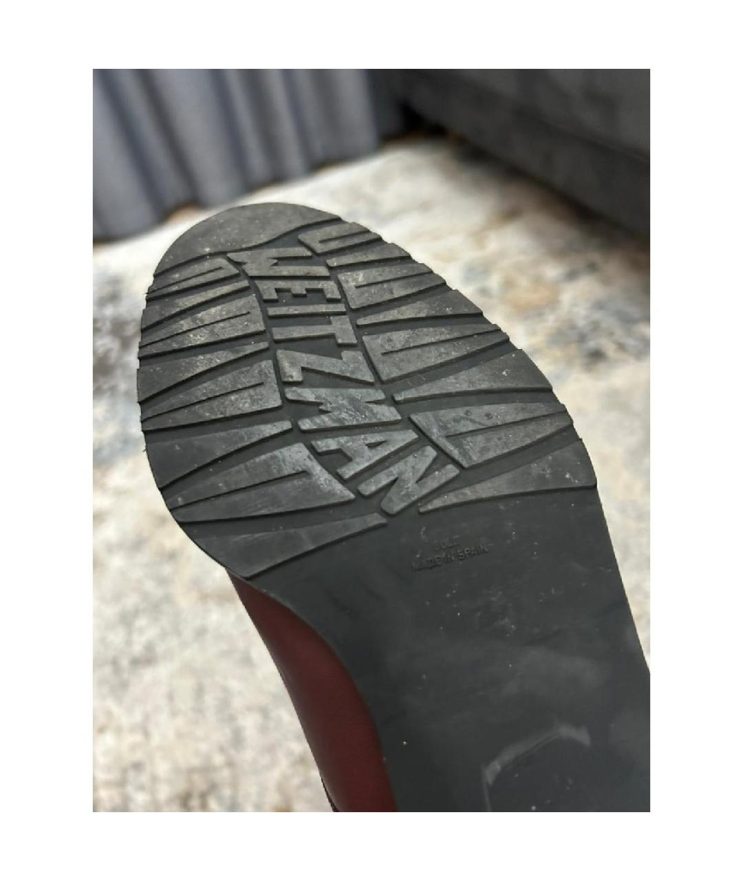 STUART WEITZMAN Бордовые кожаные туфли, фото 5
