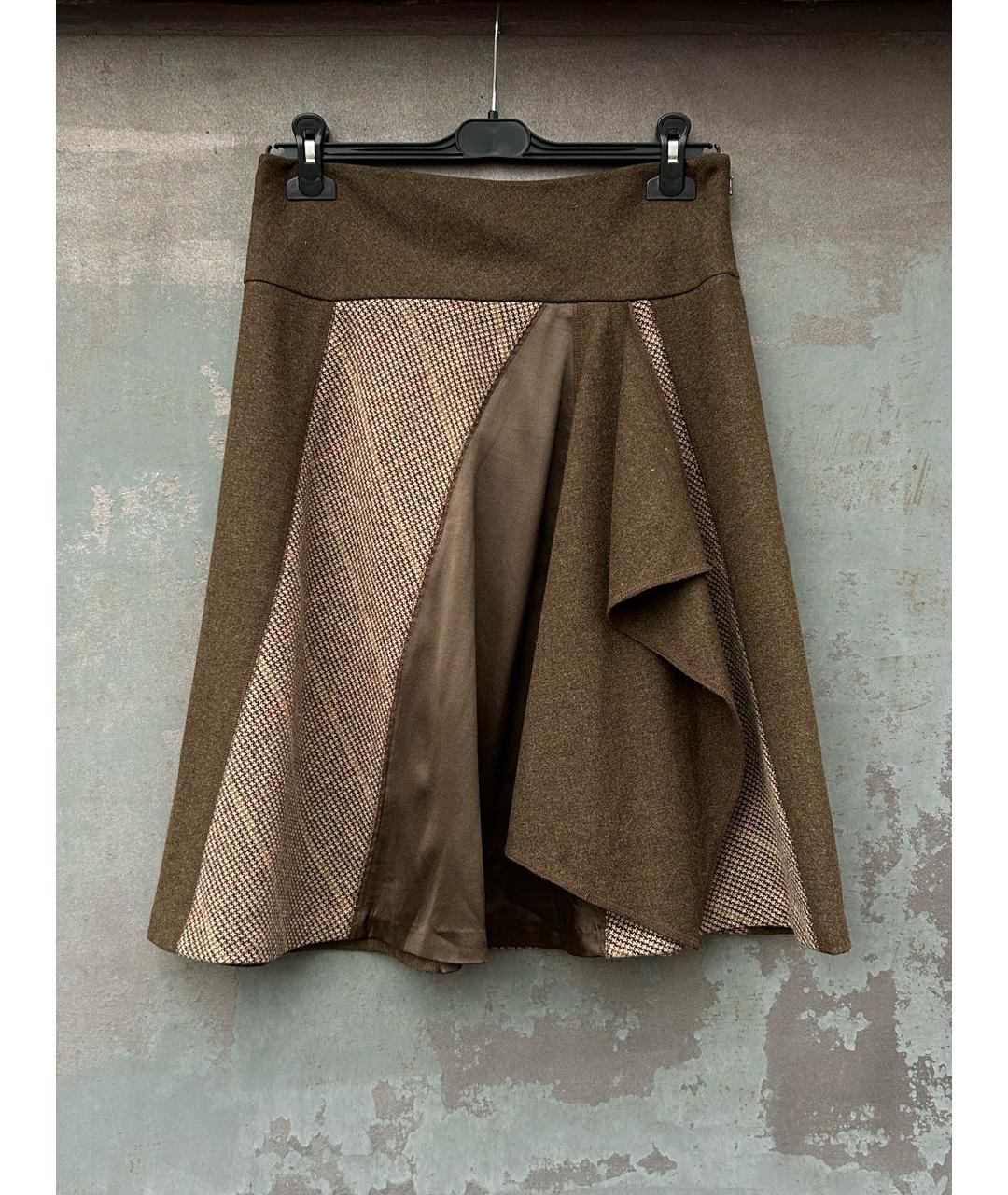 DKNY Коричневая юбка миди, фото 2