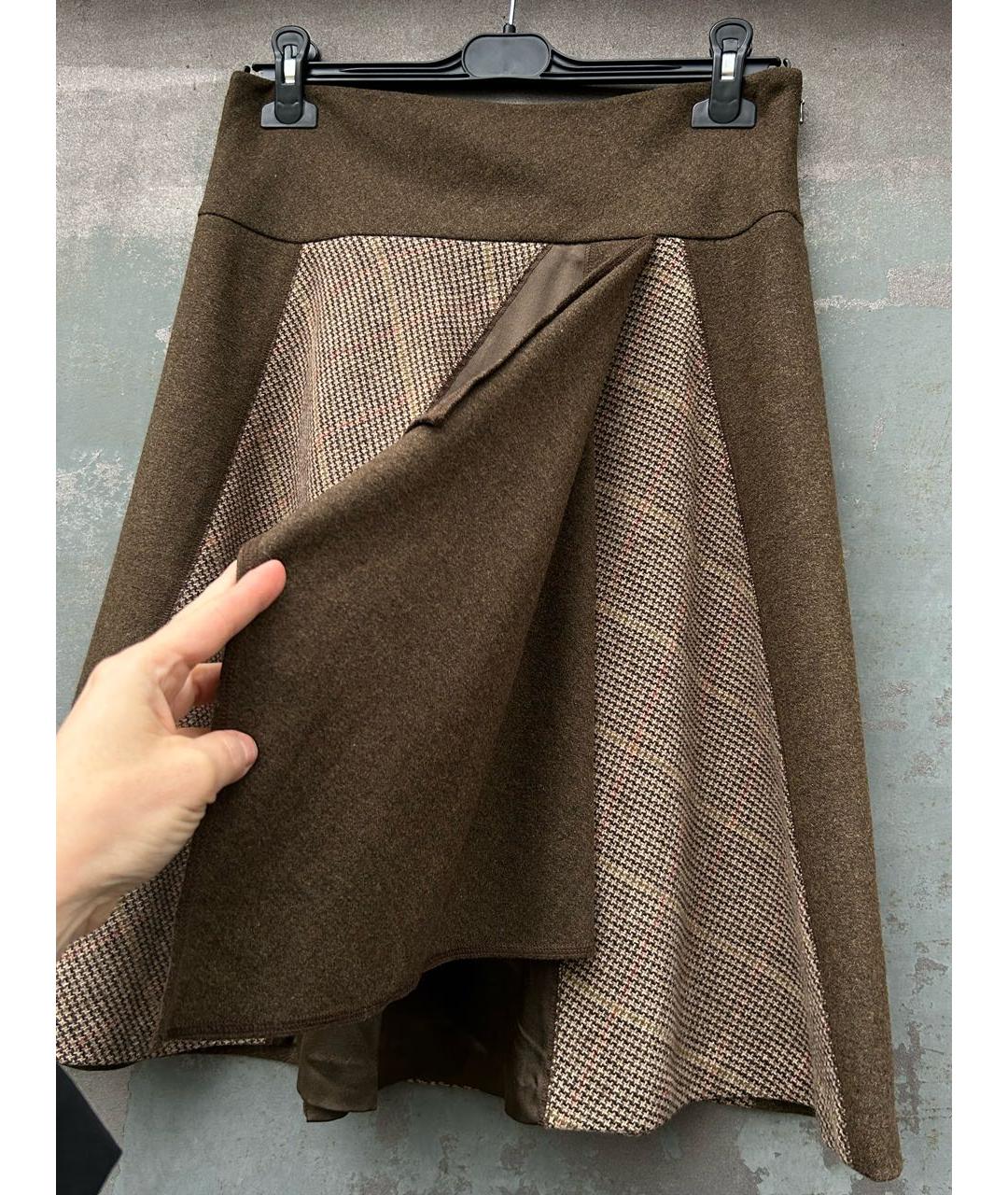 DKNY Коричневая юбка миди, фото 4