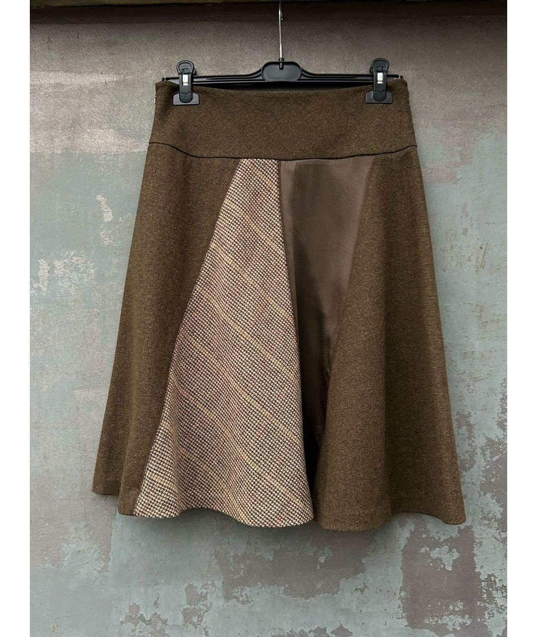DKNY Коричневая юбка миди, фото 7