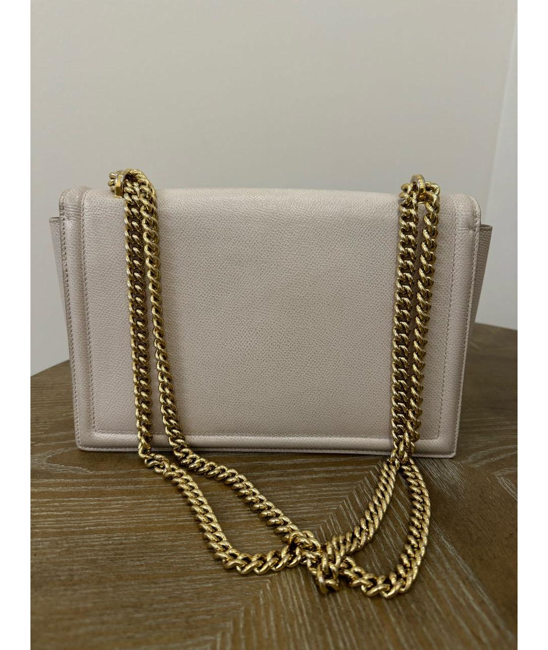 FERRAGAMO Бежевая кожаная сумка через плечо, фото 3