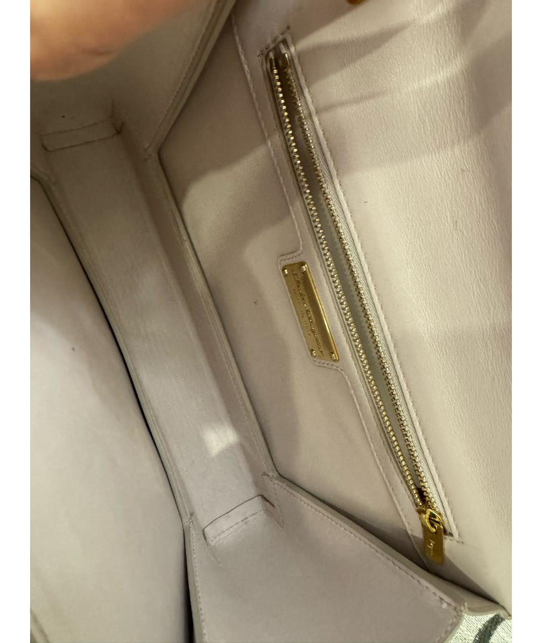 FERRAGAMO Бежевая кожаная сумка через плечо, фото 4