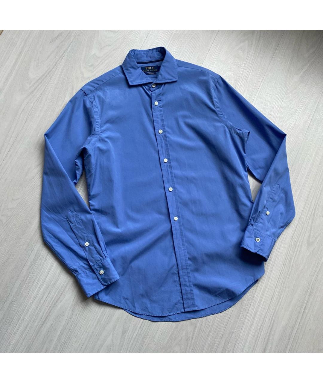 POLO RALPH LAUREN Голубая хлопковая классическая рубашка, фото 3