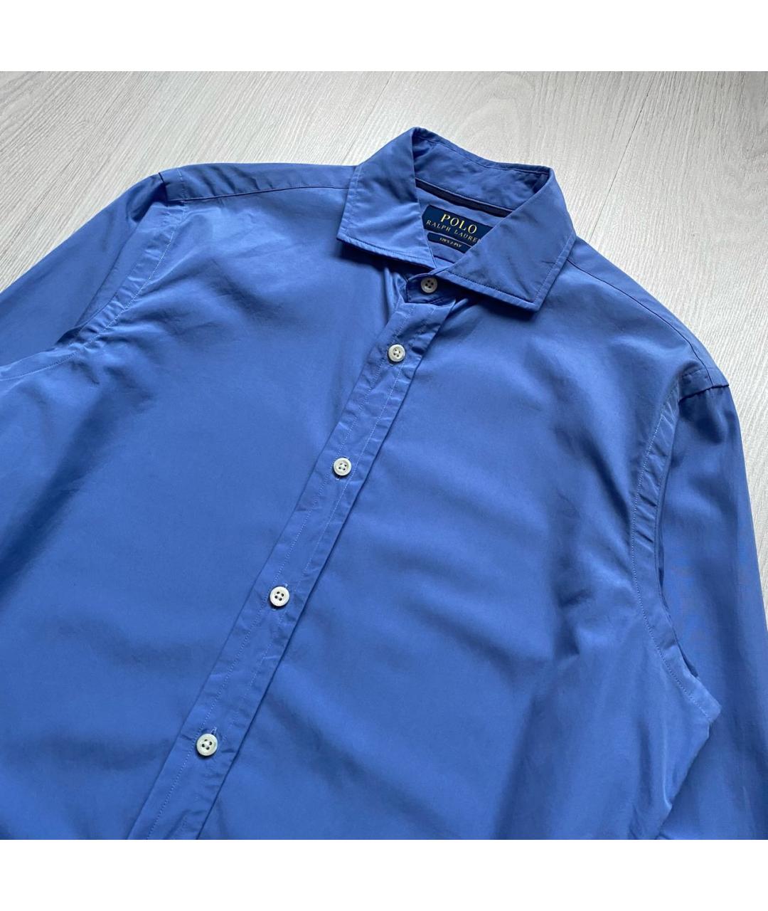 POLO RALPH LAUREN Голубая хлопковая классическая рубашка, фото 2