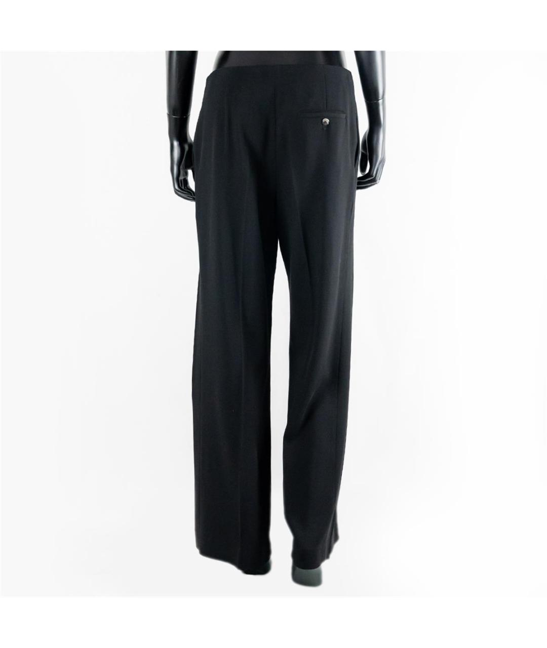 JIL SANDER Черные шерстяные прямые брюки, фото 3