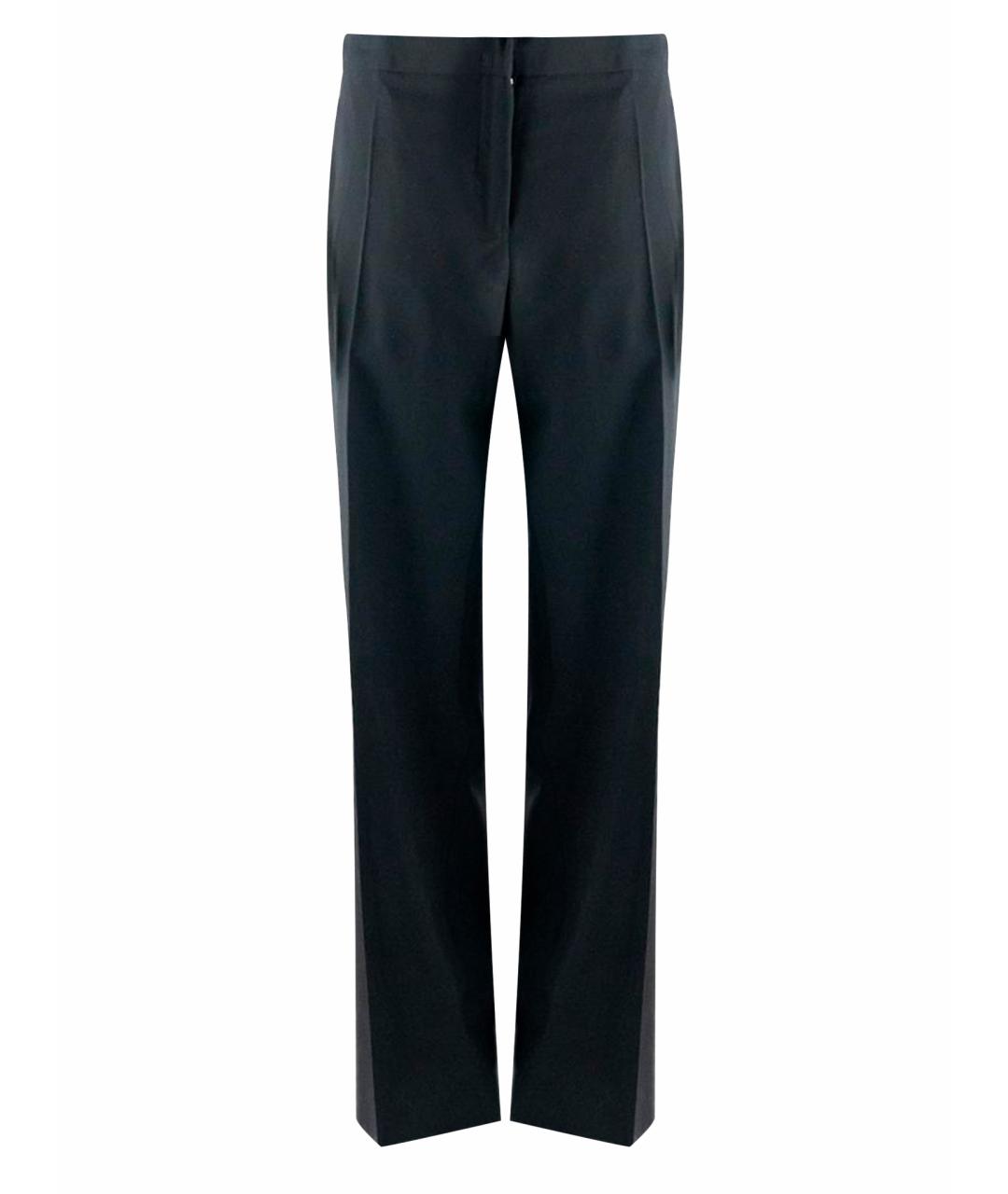JIL SANDER Черные шерстяные прямые брюки, фото 1