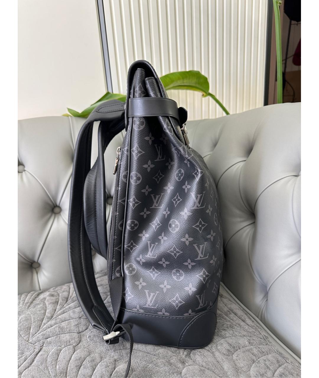 LOUIS VUITTON Черный кожаный рюкзак, фото 4