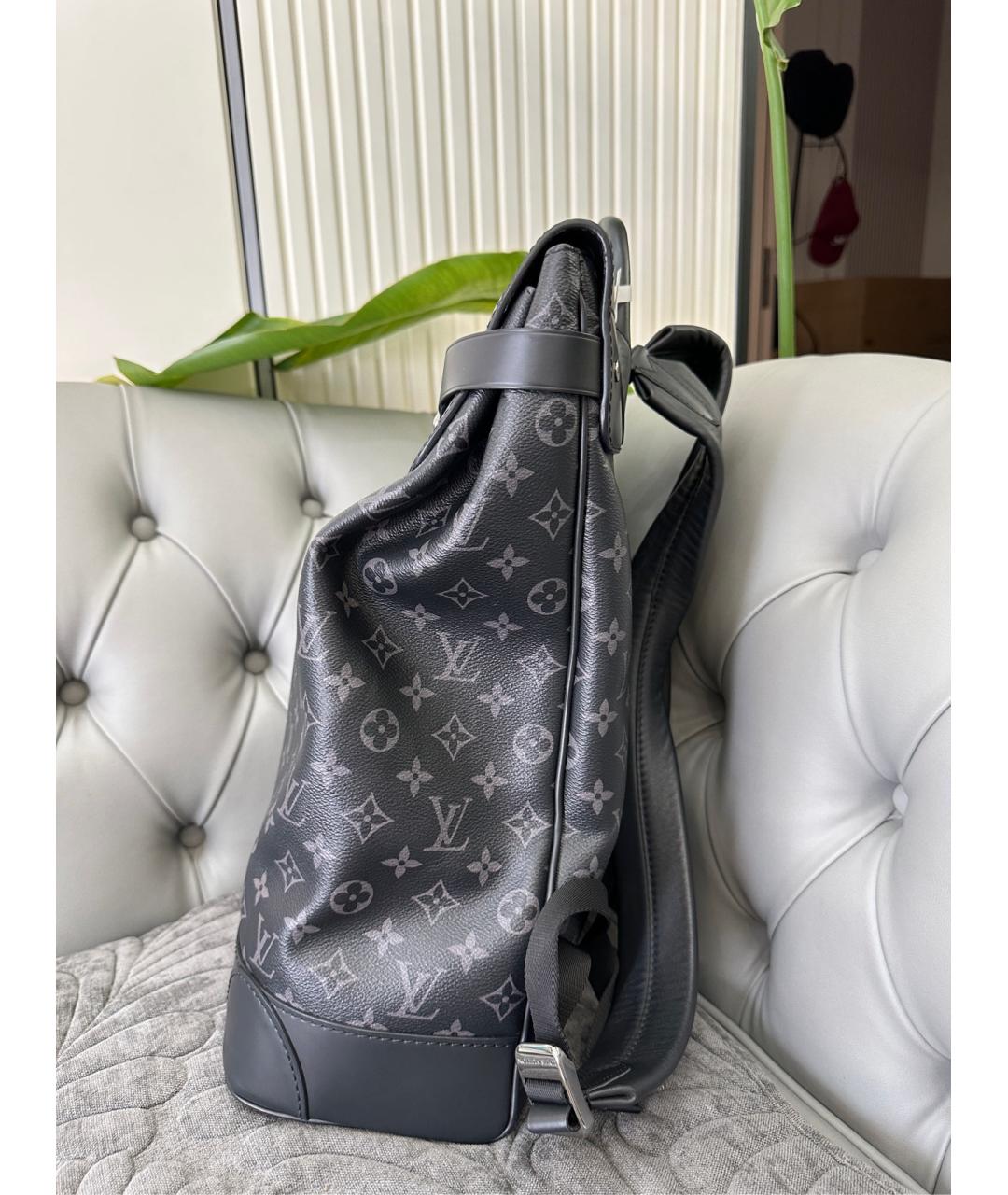 LOUIS VUITTON Черный кожаный рюкзак, фото 5