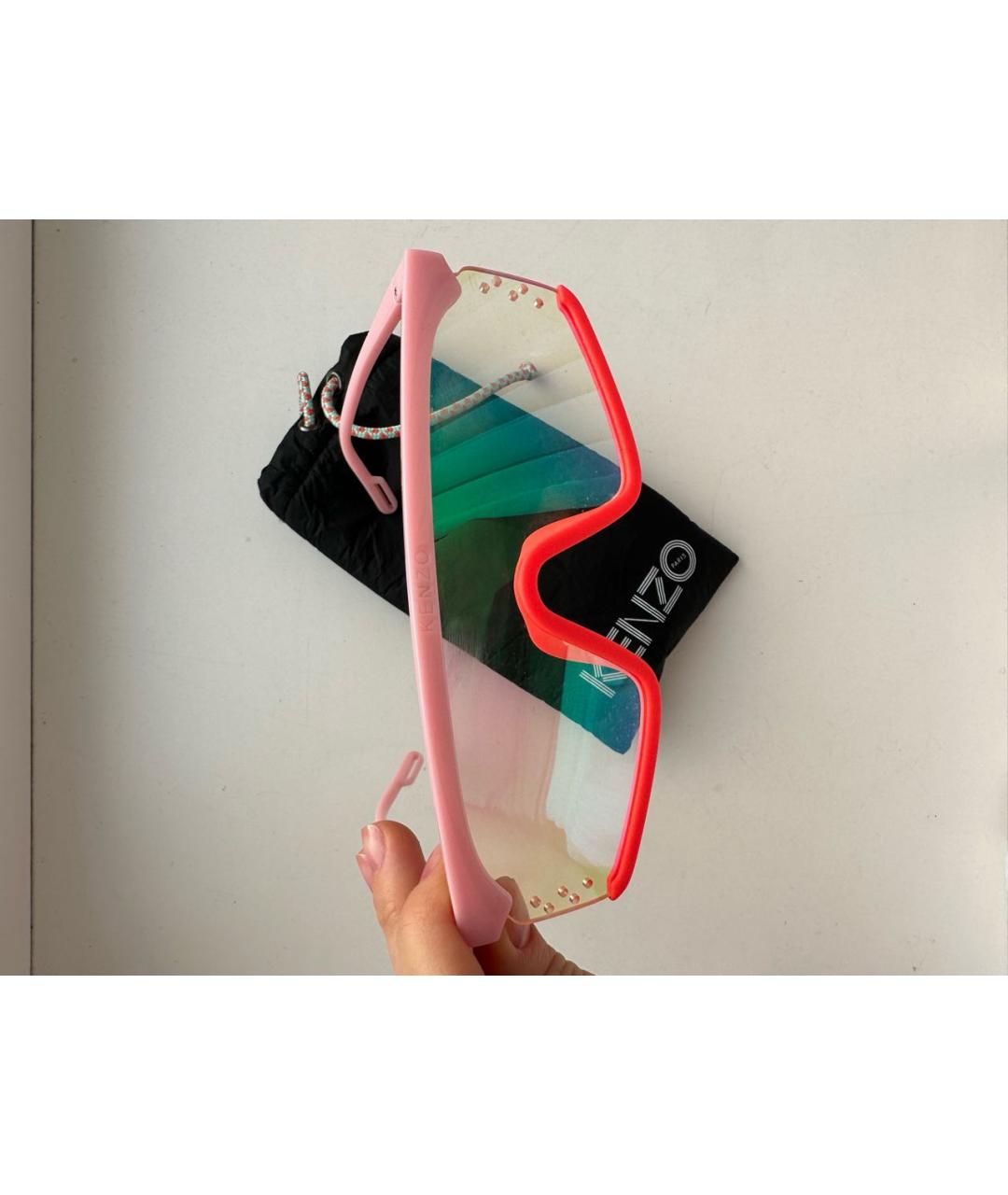 KENZO Розовые пластиковые солнцезащитные очки, фото 3