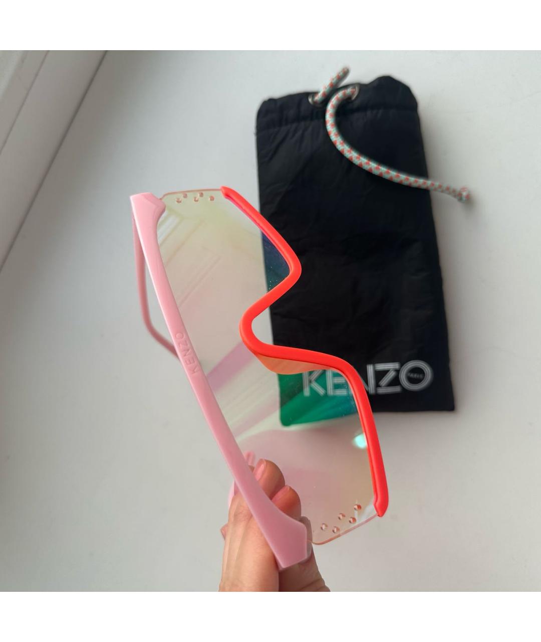 KENZO Розовые пластиковые солнцезащитные очки, фото 5