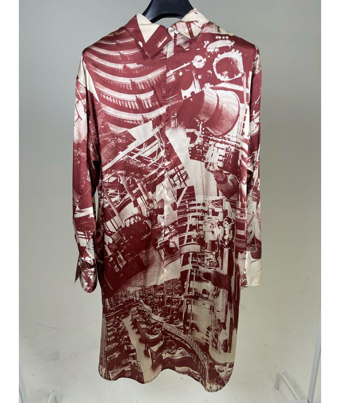 CELINE Бордовый шелковый костюм с юбками, фото 3