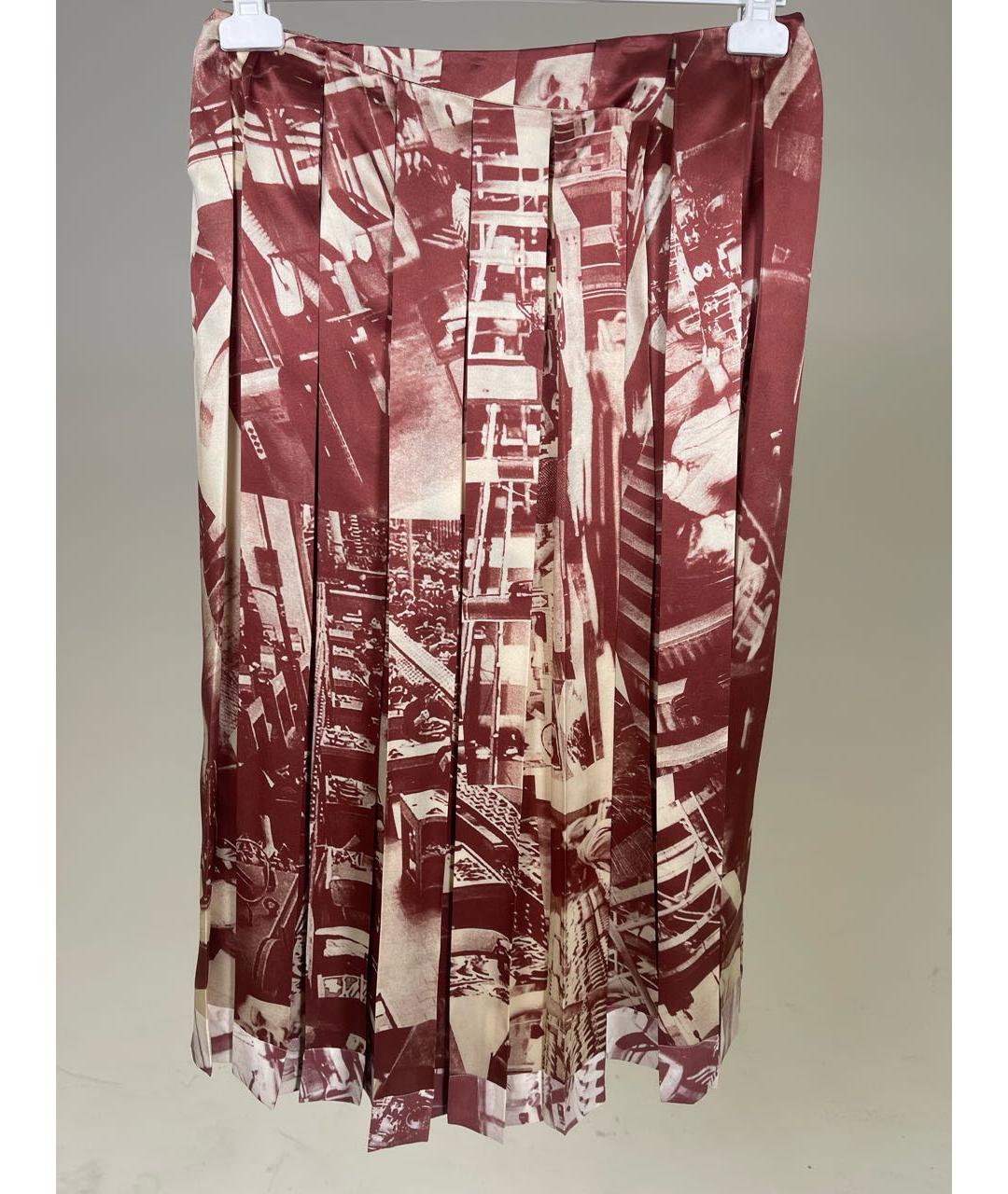 CELINE Бордовый шелковый костюм с юбками, фото 2