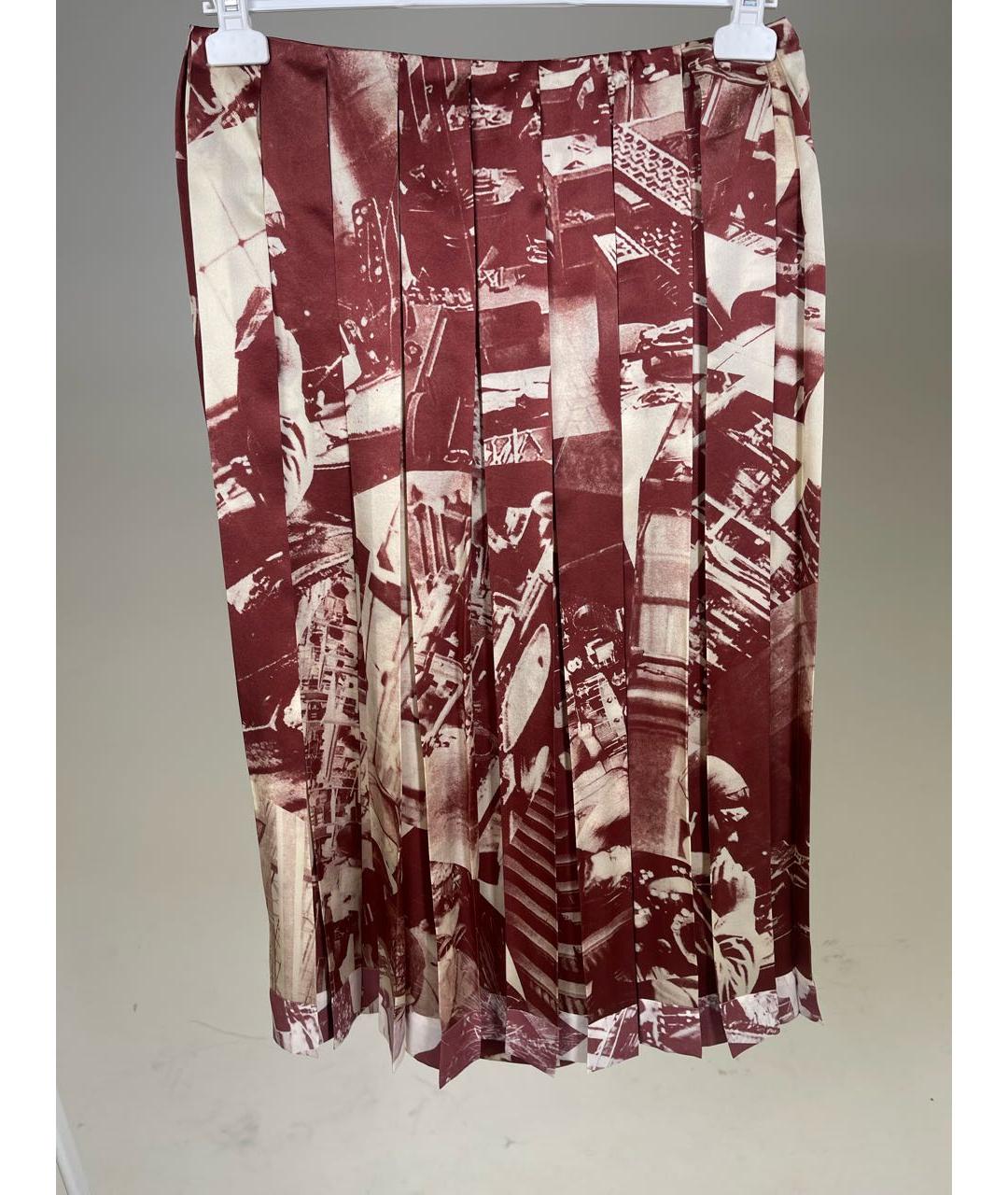 CELINE Бордовый шелковый костюм с юбками, фото 4