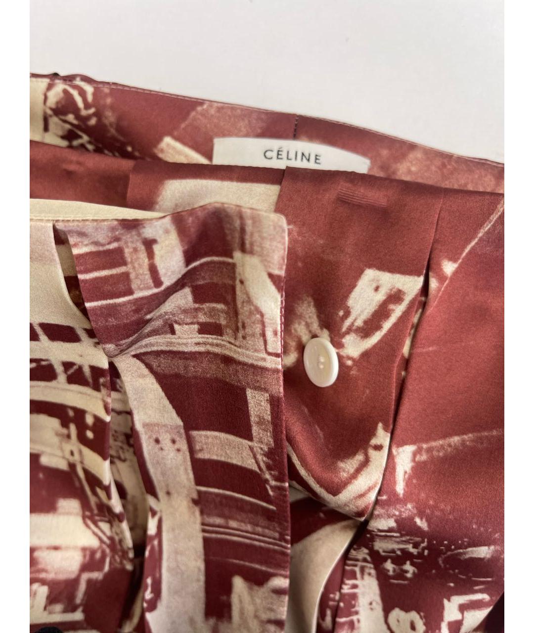 CELINE Бордовый шелковый костюм с юбками, фото 8