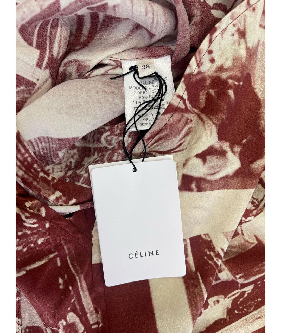 CELINE Бордовый шелковый костюм с юбками, фото 6