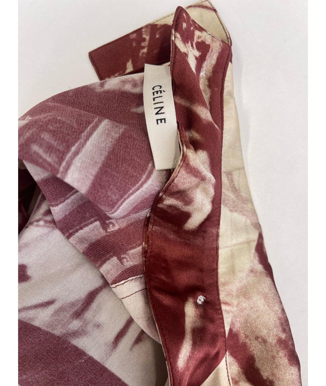 CELINE Бордовый шелковый костюм с юбками, фото 7