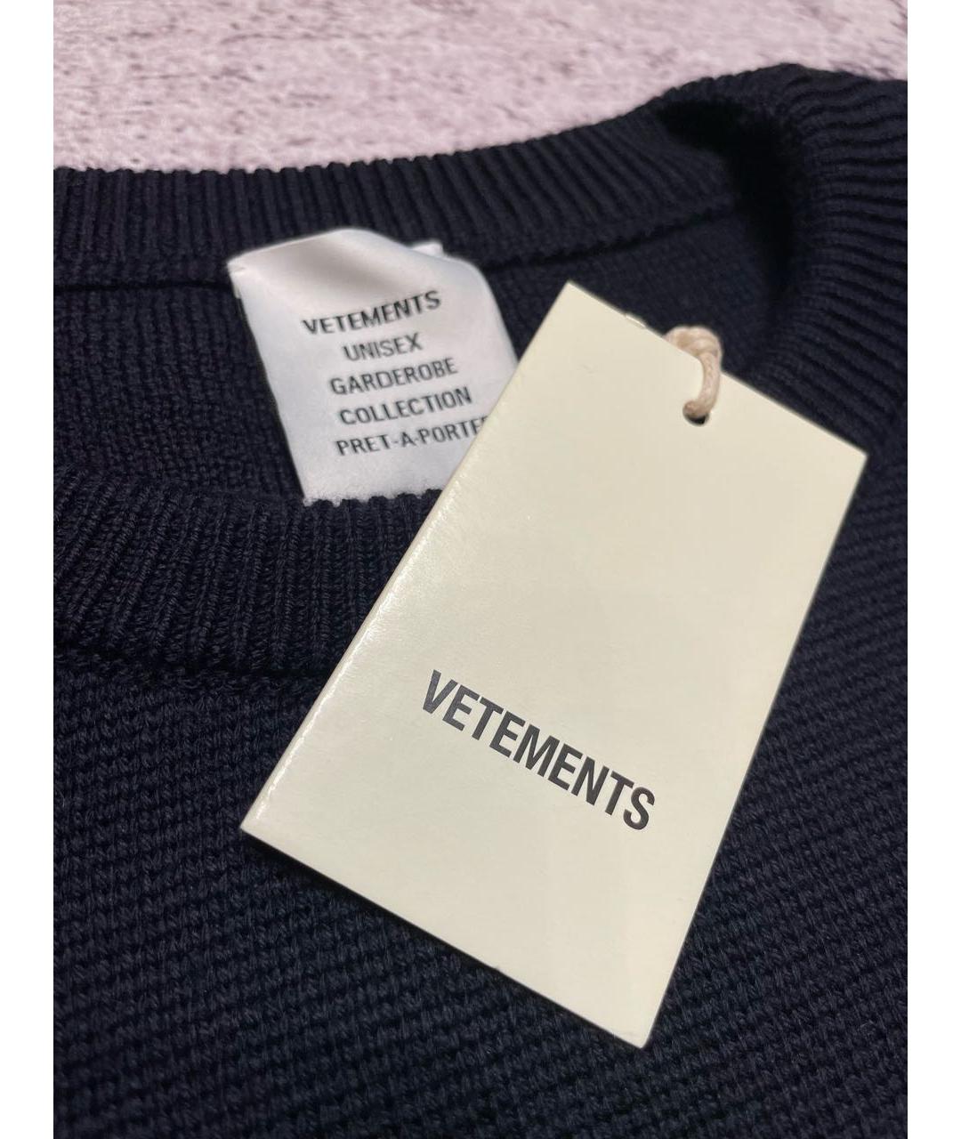 VETEMENTS Темно-синий шерстяной джемпер / свитер, фото 7