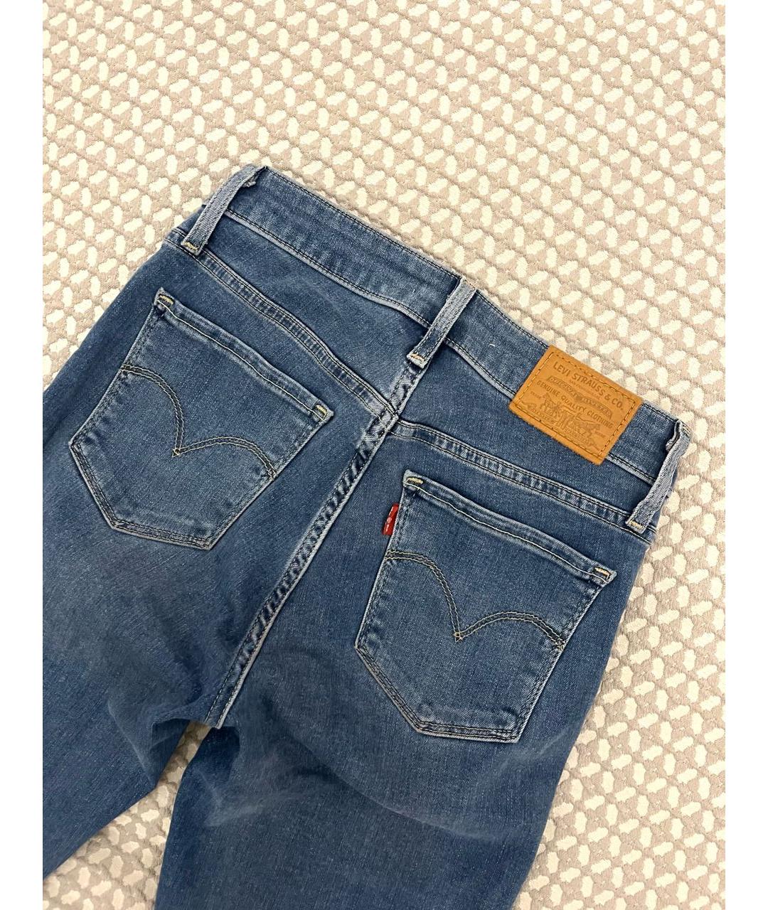 LEVI'S Синие хлопко-полиэстеровые джинсы слим, фото 4