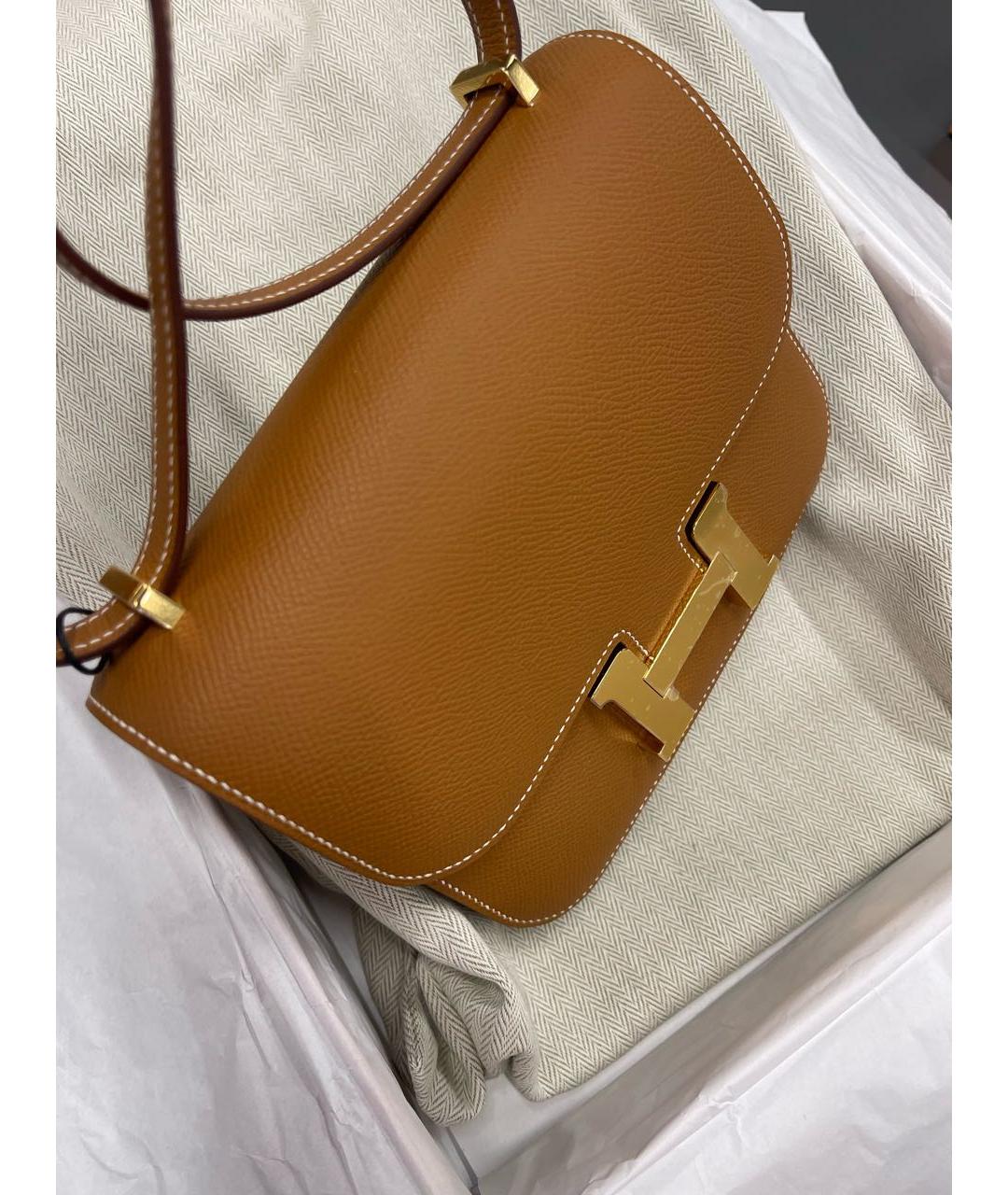 HERMES PRE-OWNED Коричневая кожаная сумка через плечо, фото 2