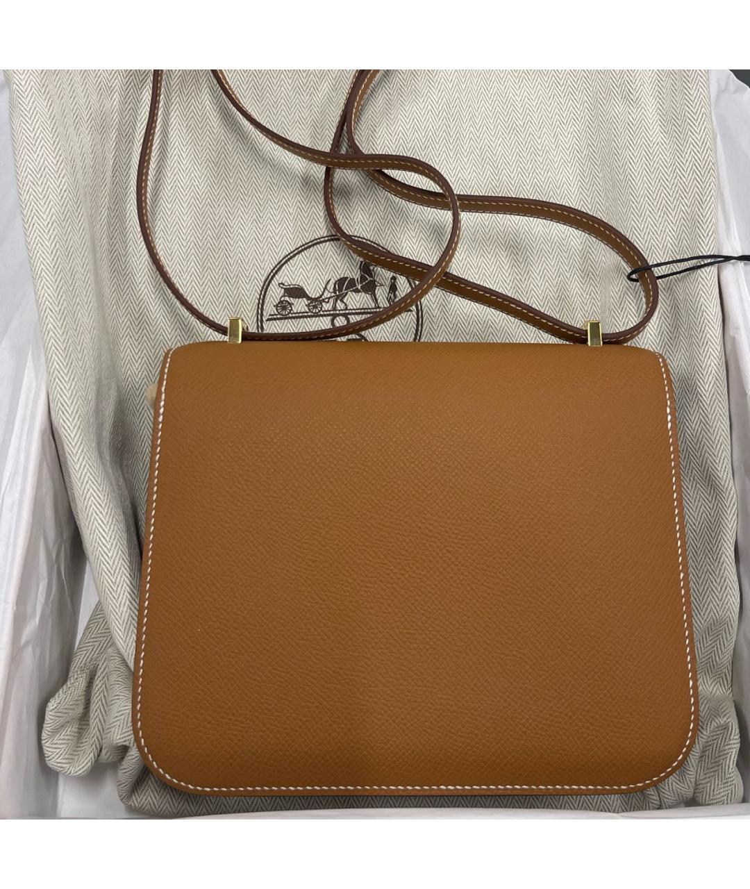 HERMES PRE-OWNED Коричневая кожаная сумка через плечо, фото 3