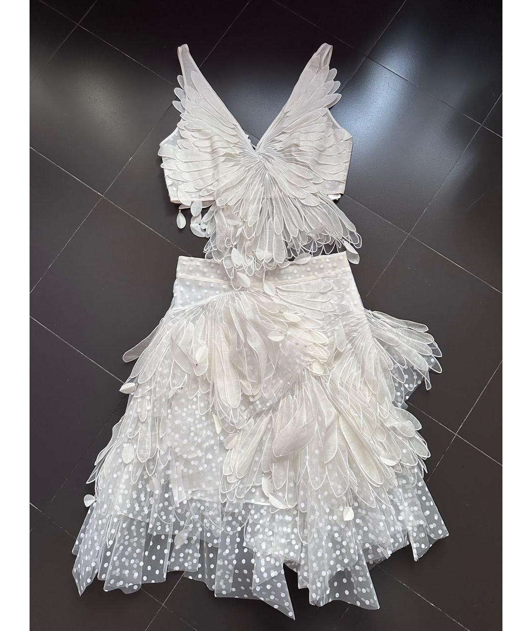 ZIMMERMANN Белый сетчатый костюм с юбками, фото 3