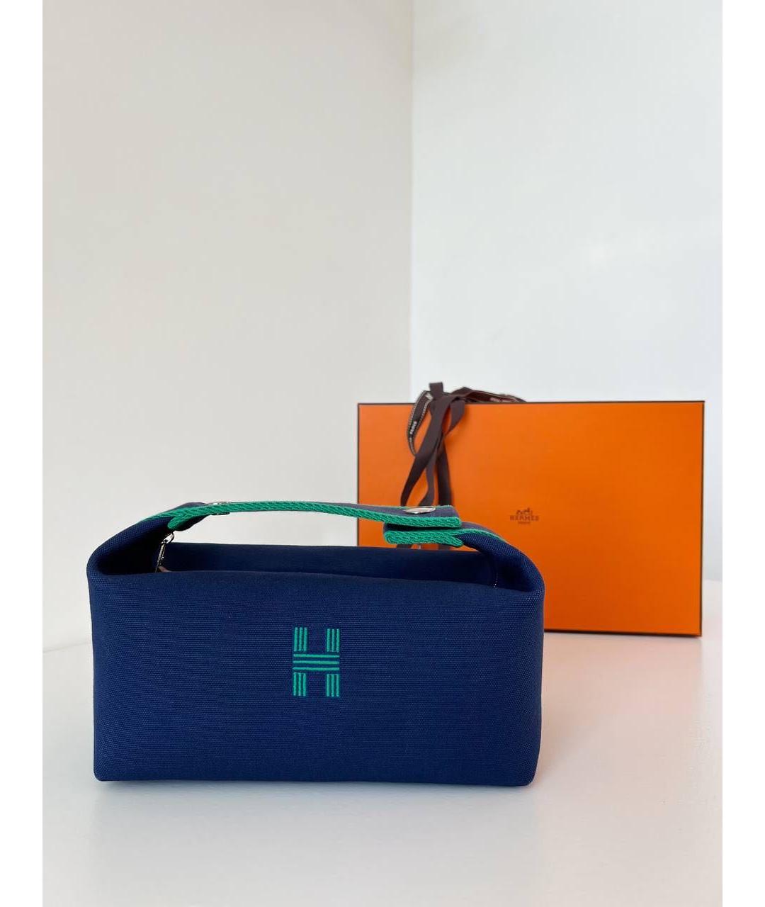HERMES Синяя косметичка, фото 7