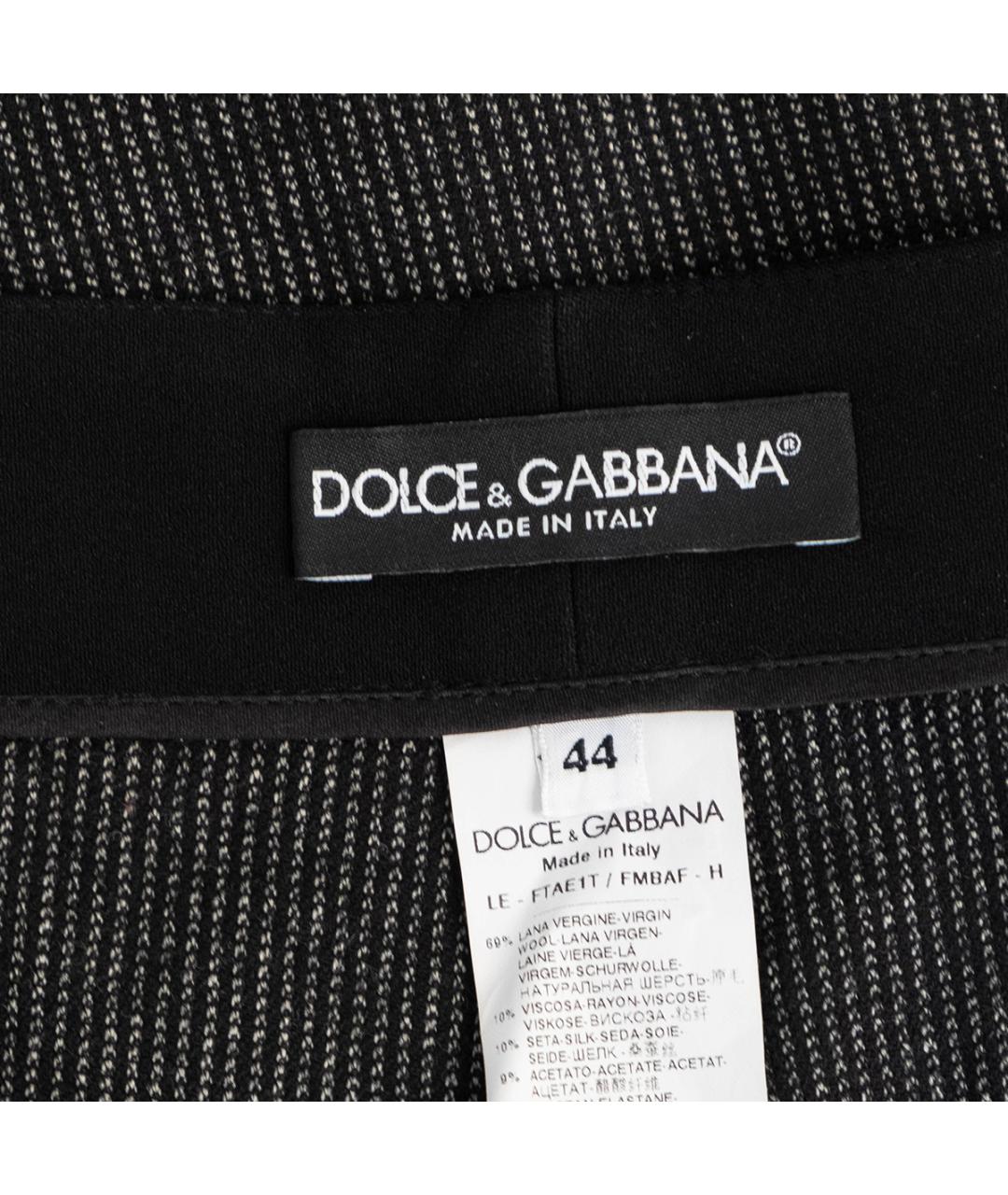 DOLCE&GABBANA Серые шерстяные брюки узкие, фото 3