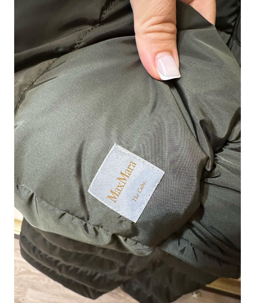MAX MARA Хаки полиамидовый пуховик, фото 6