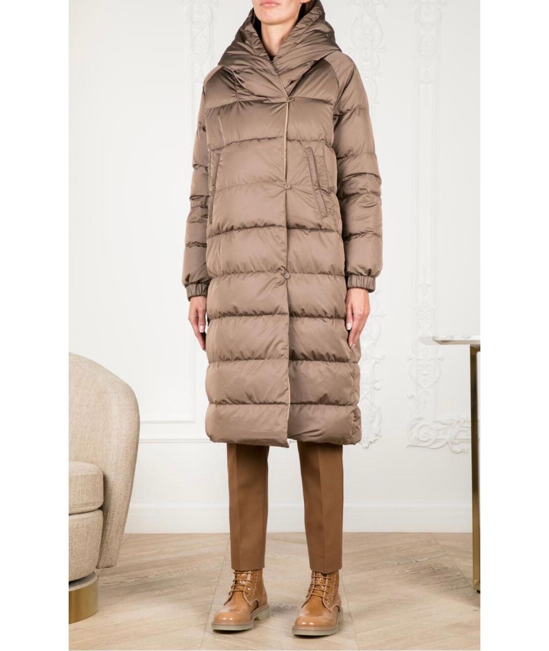MAX MARA Хаки полиамидовый пуховик, фото 7