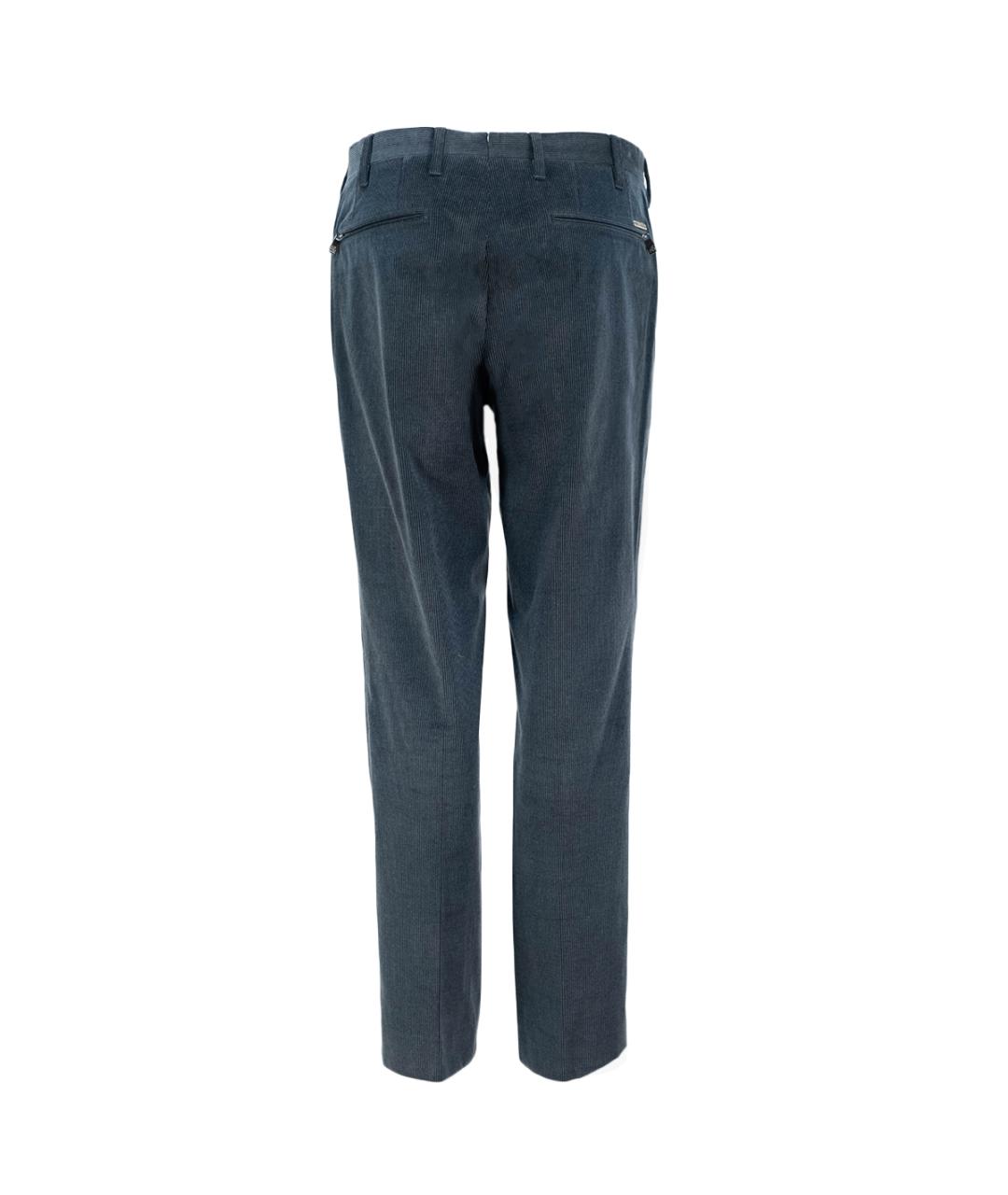 CORNELIANI Темно-синие хлопковые повседневные брюки, фото 2