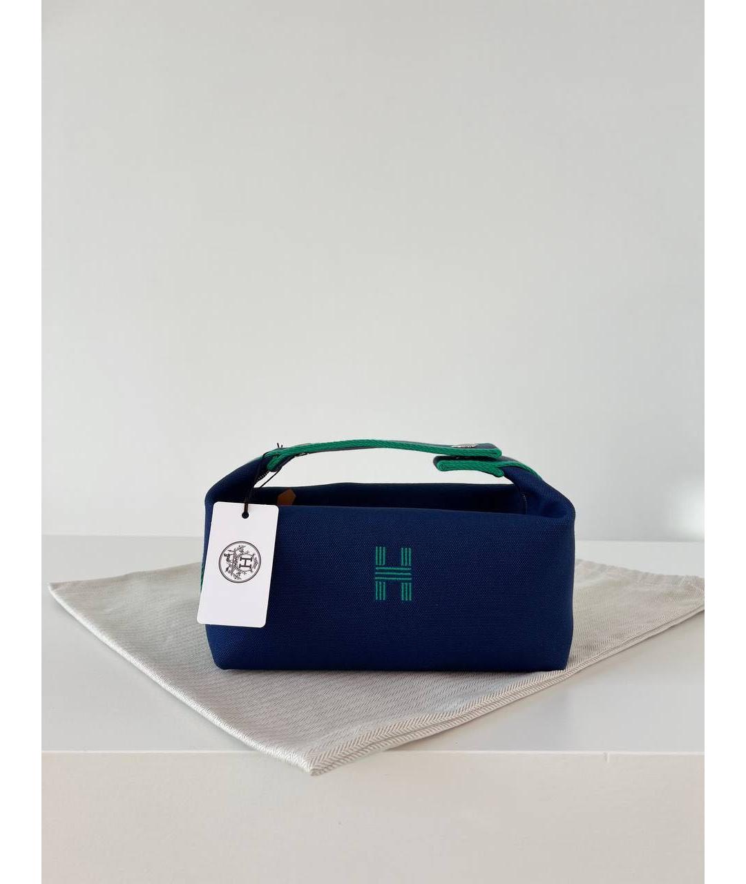 HERMES Синяя косметичка, фото 3
