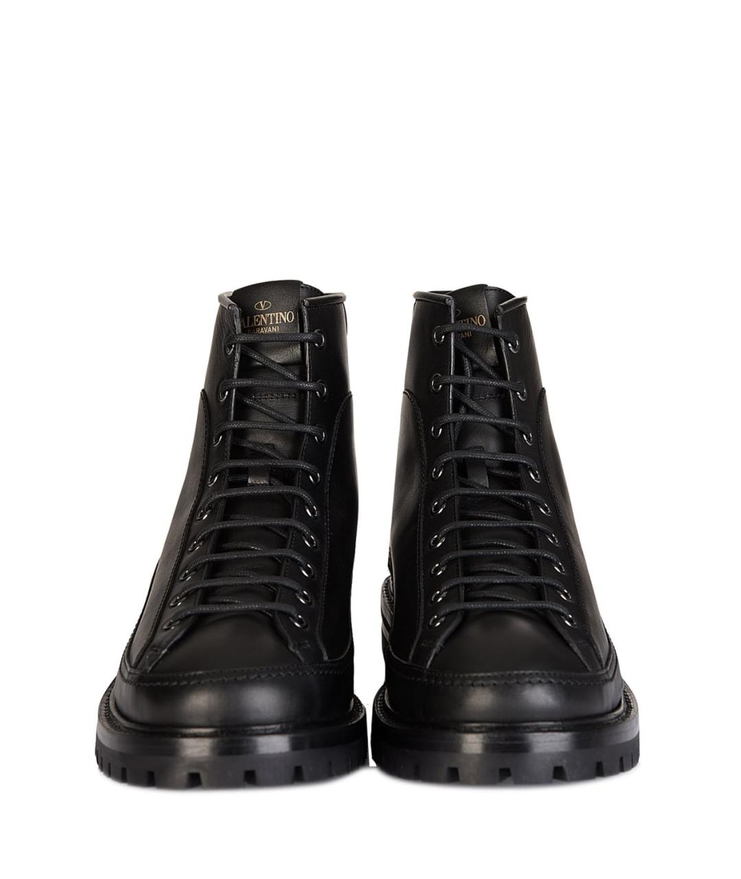VALENTINO Черные кожаные высокие ботинки, фото 3