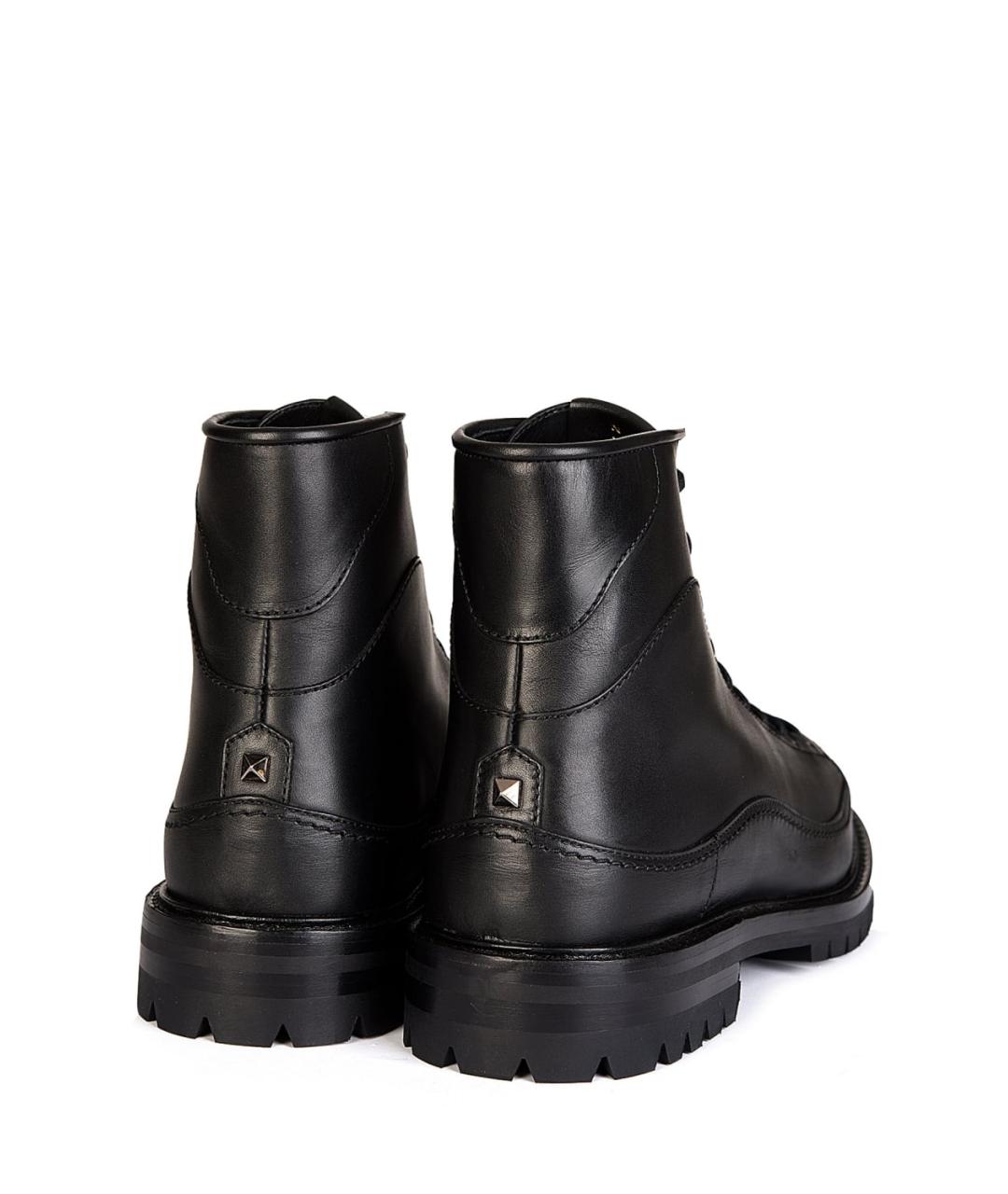 VALENTINO Черные кожаные высокие ботинки, фото 4