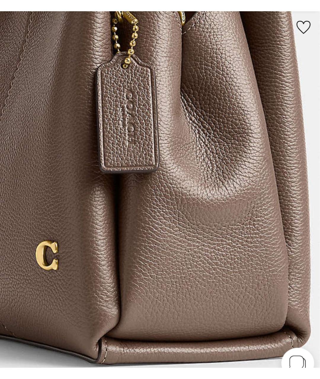 COACH Бежевая кожаная сумка через плечо, фото 2