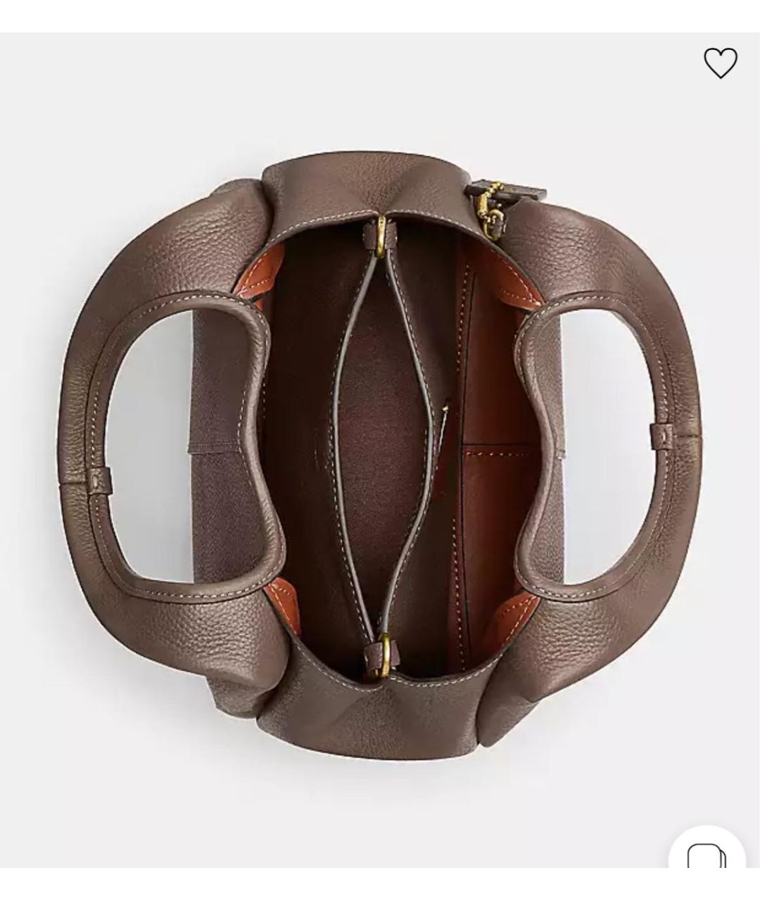 COACH Бежевая кожаная сумка через плечо, фото 4