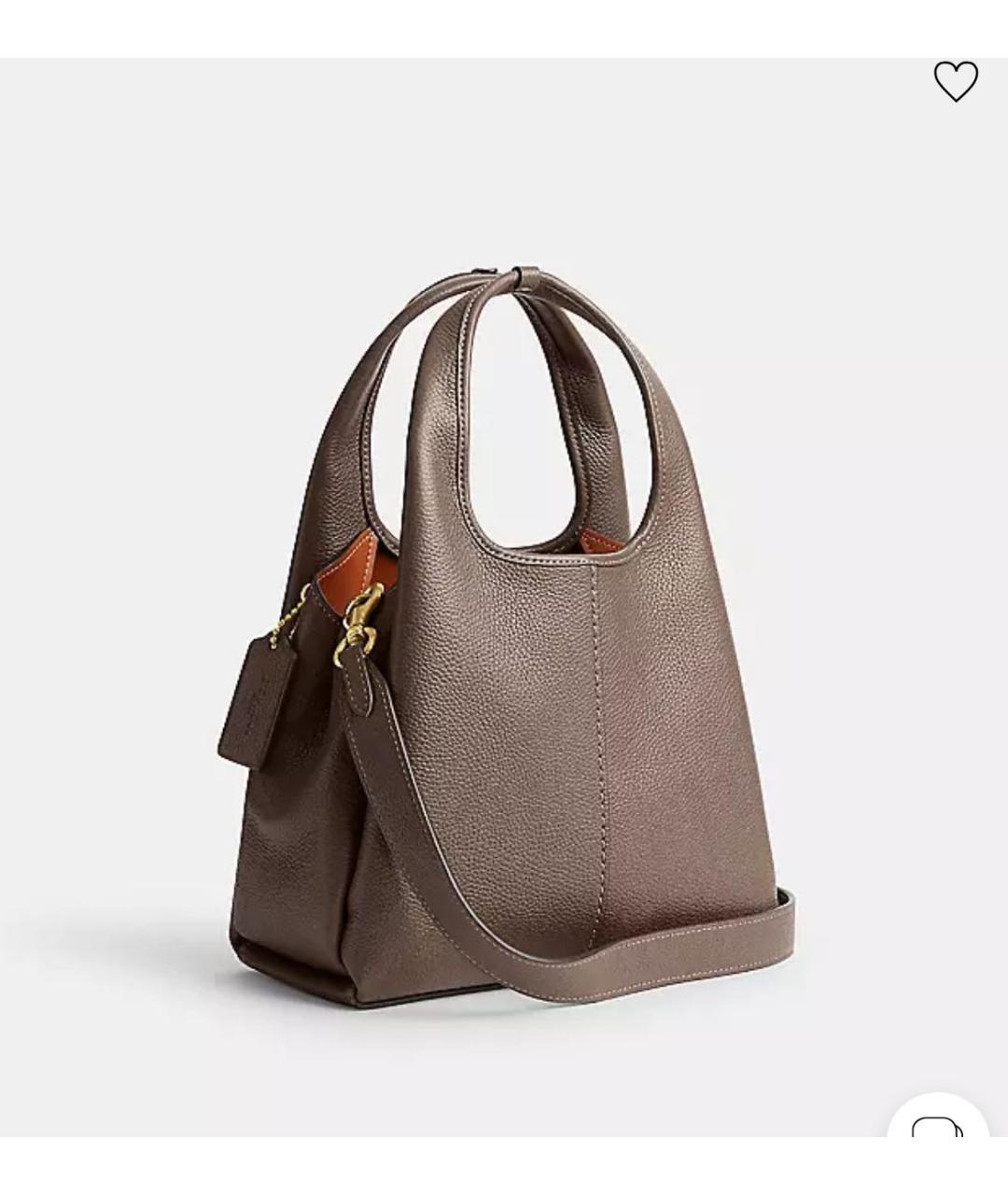 COACH Бежевая кожаная сумка через плечо, фото 3