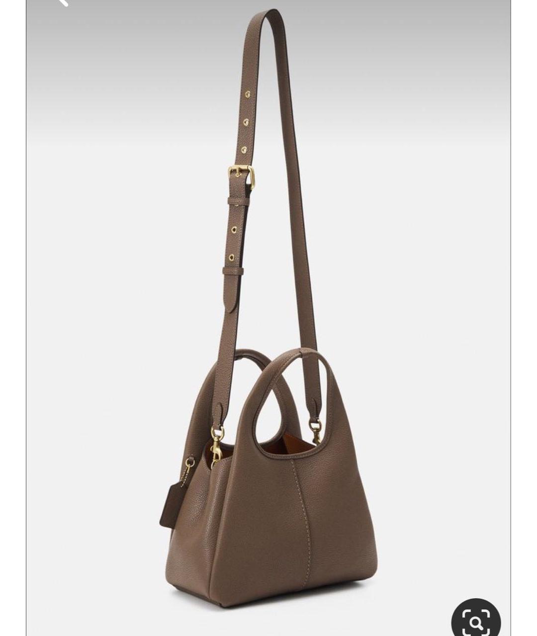 COACH Бежевая кожаная сумка через плечо, фото 8