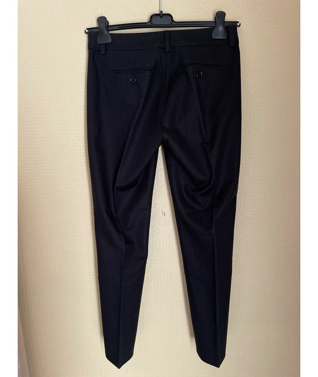 SPORTMAX Черные хлопко-эластановые прямые брюки, фото 2