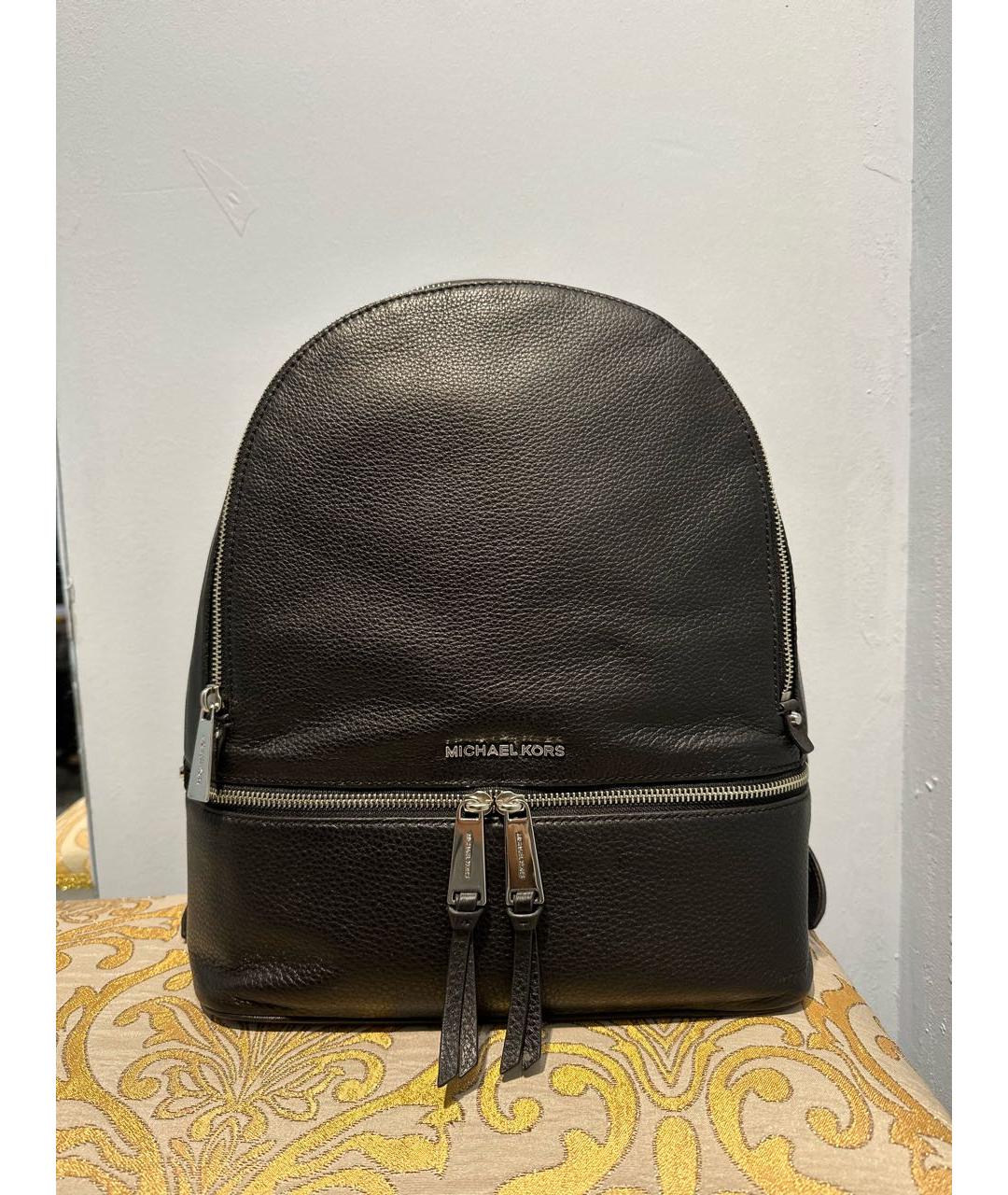 MICHAEL KORS Черный кожаный рюкзак, фото 4