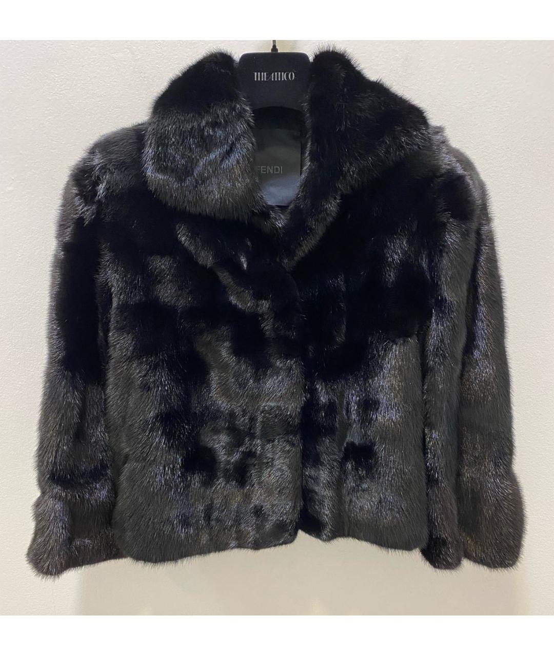 FENDI Черная меховая шуба, фото 7
