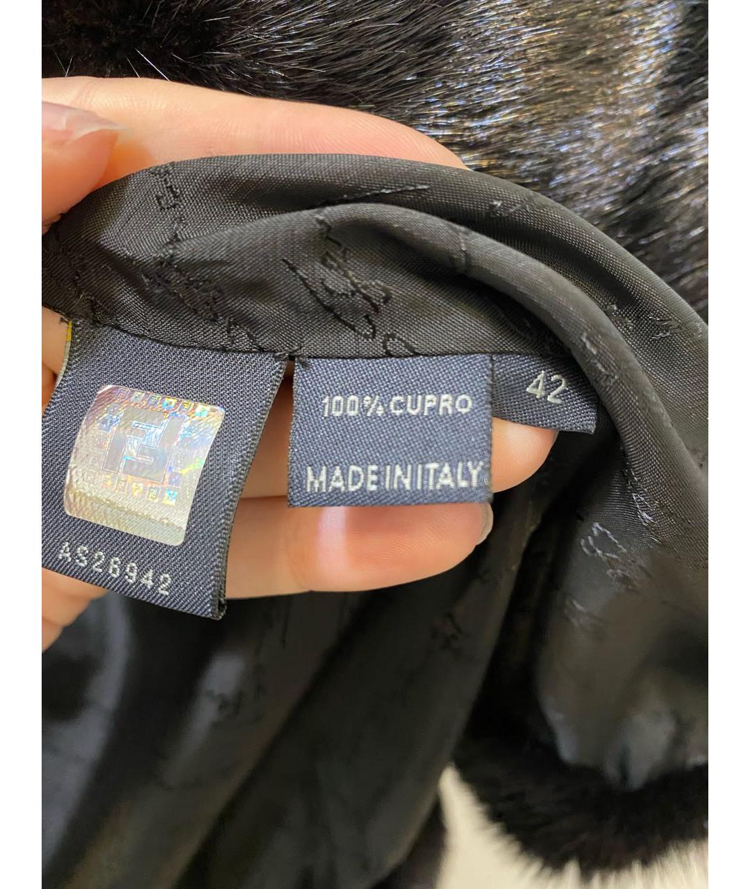 FENDI Черная меховая шуба, фото 5
