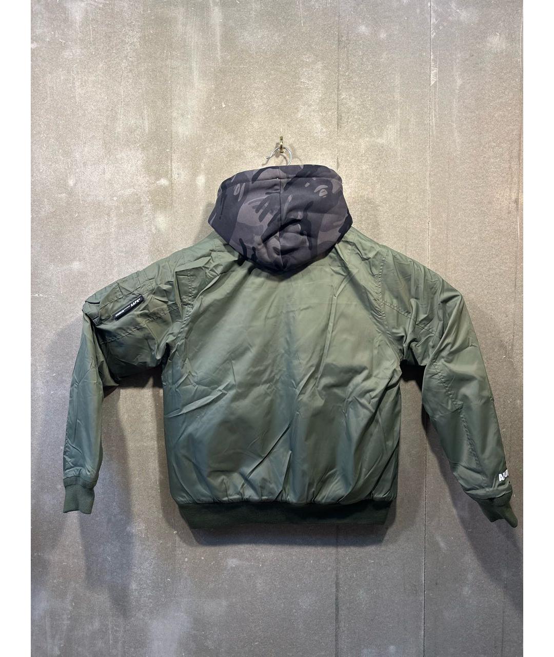 A BATHING APE Зеленая хлопковая куртка, фото 4