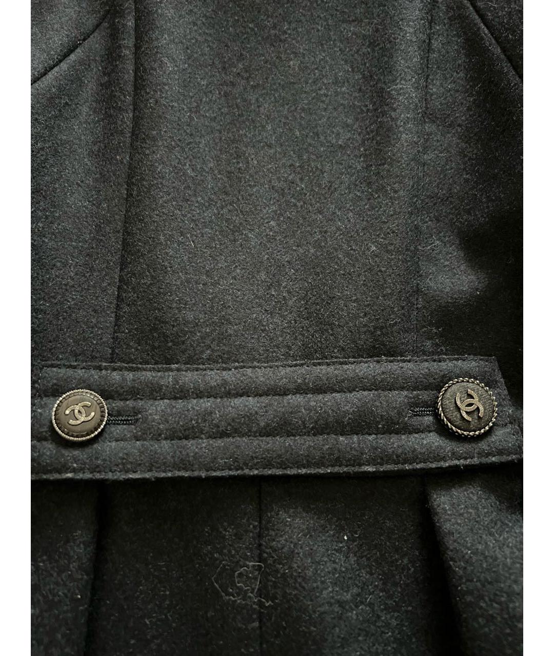 CHANEL Темно-синее шерстяное пальто, фото 4