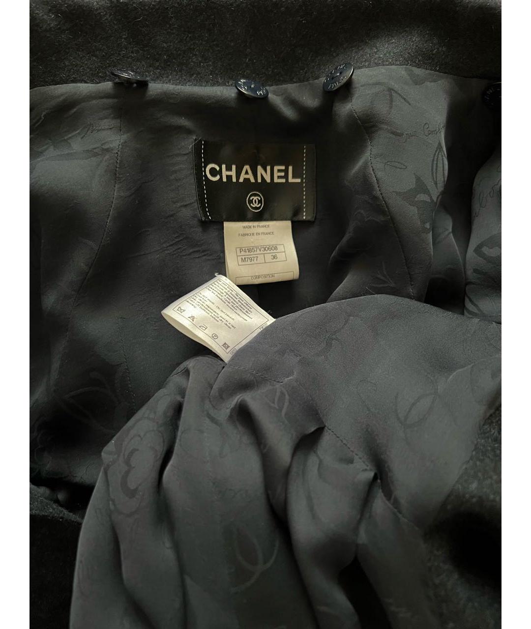 CHANEL Темно-синее шерстяное пальто, фото 3