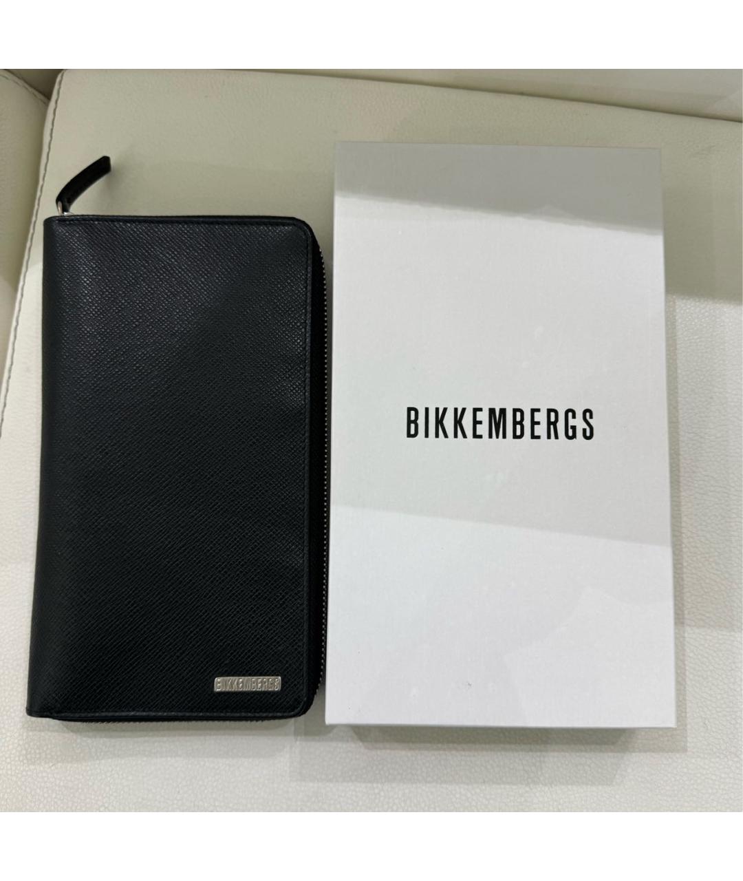 BIKKEMBERGS Черный кожаный кошелек, фото 8