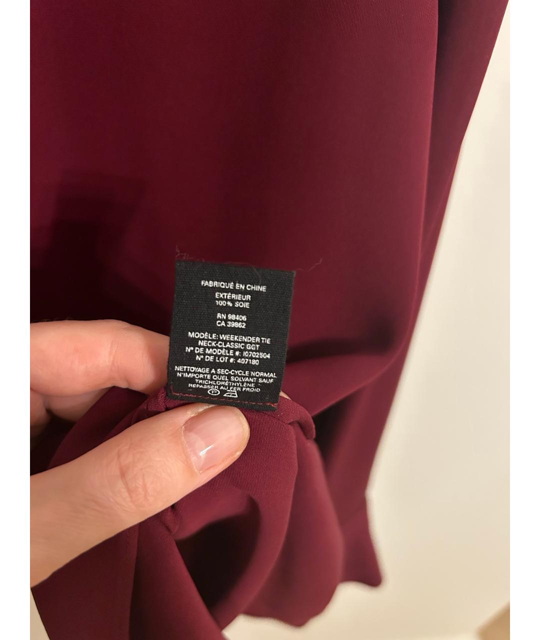 THEORY Бордовая шелковая блузы, фото 7