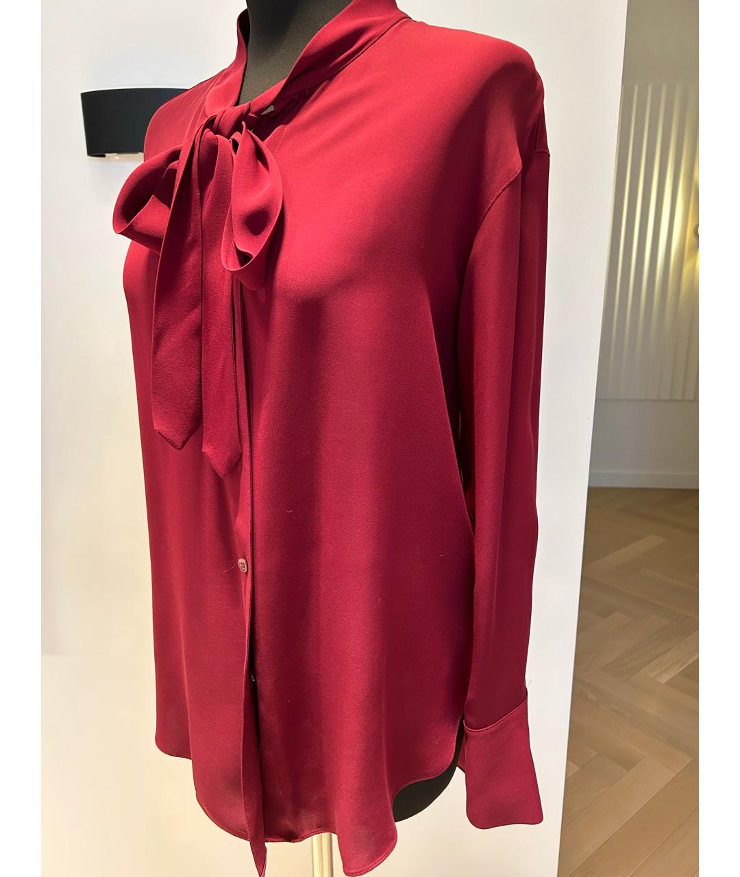 THEORY Бордовая шелковая блузы, фото 4